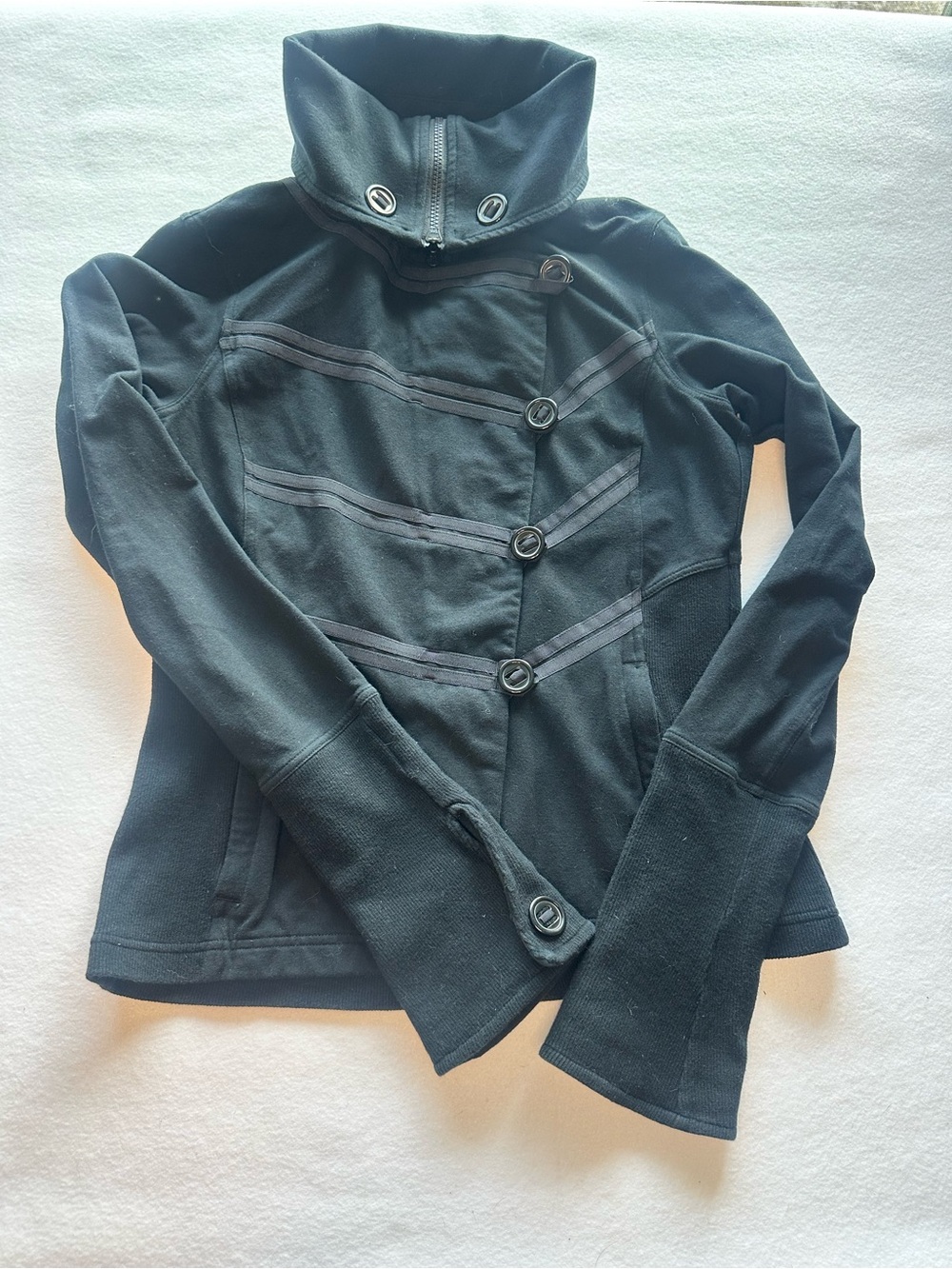 Rare Lululemon Black Admiral Military Jacket Size 10